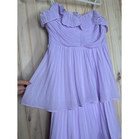 NWT Lulus Always Remarkable Lavender Pleated Off-the-Shoulder Maxi Dress Sz XL - Picture 4 of 8